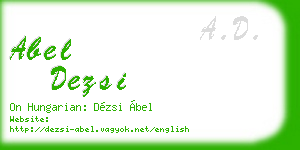 abel dezsi business card
